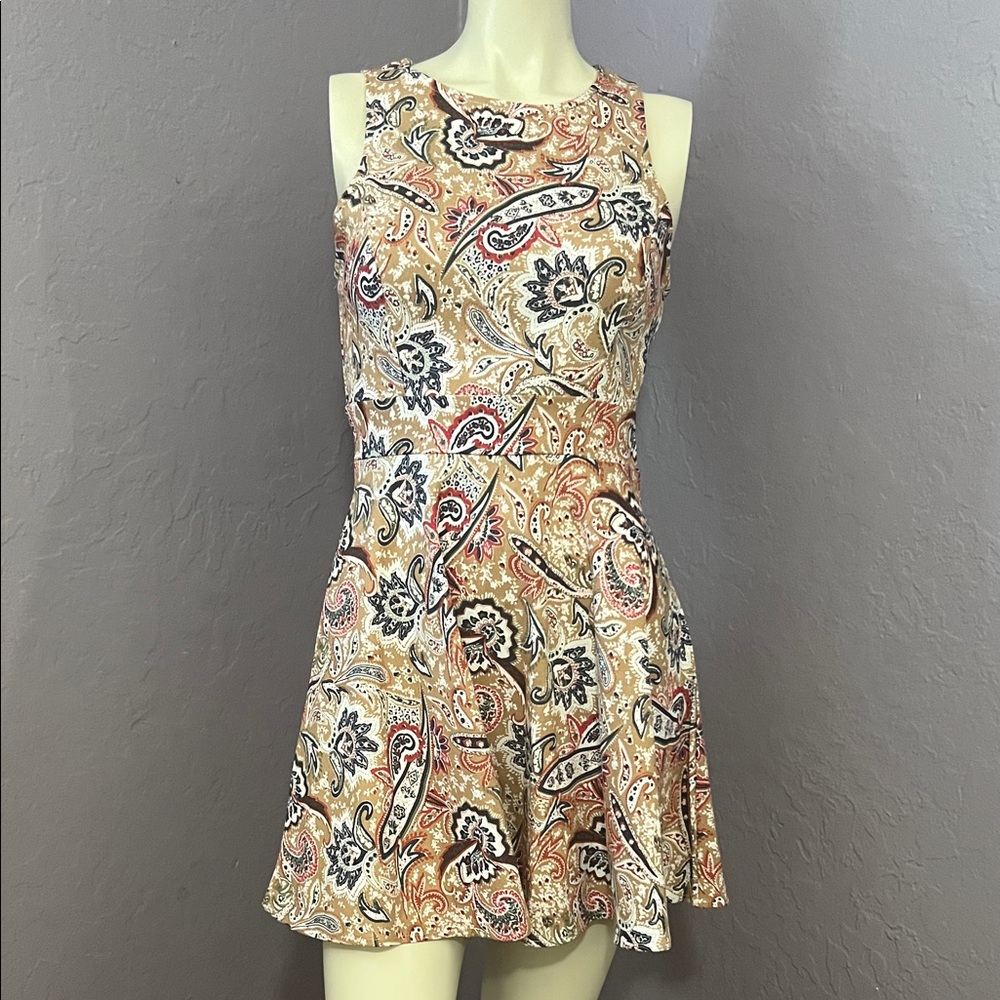 Elegant Paisley Print Mini Dress
